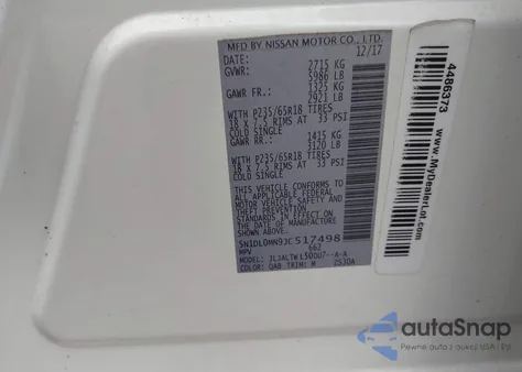 2018 Infiniti Qx60 z USA, uszkodzony, nr VIN 5N1DL0MN9JC517498